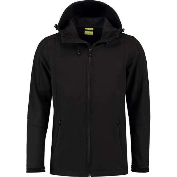 L&S Jas Capuchon Softshell Heren - Mannen - Zwart - XL