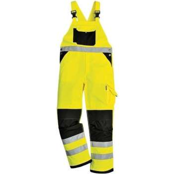 Portwest KS62 High Visibility Overall – Geel/Zwart maat L - Reflecterende werkbroek