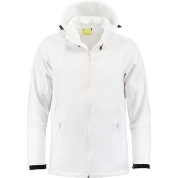 L&S Jas Capuchon Softshell Heren - Mannen - Wit - XXL