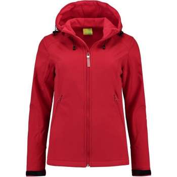 L&S Jas Capuchon Softshell Dames - Vrouwen - Rood - XXL