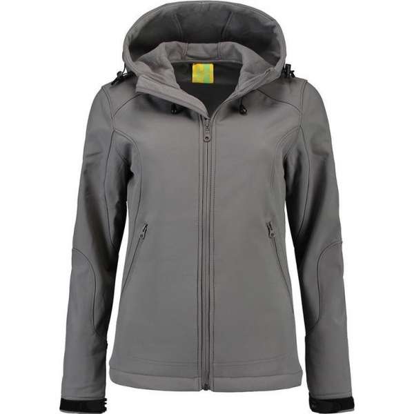 L&S Jas Capuchon Softshell Dames - Vrouwen - Grijs - M