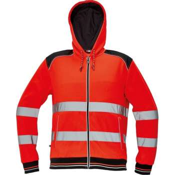 Knoxfield Signalisatie Hooded vest HV fluor rood, maat M - EN471