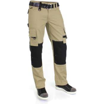 Tricorp  Werkbroek Canvas Cordura 502009 Khaki / Zwart - Maat 62