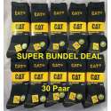 Cat Werksokken - SUPER BUNDEL DEAL - 10 Bundels - 30 Paar - Zwart - 41/45 - 77% KATOEN