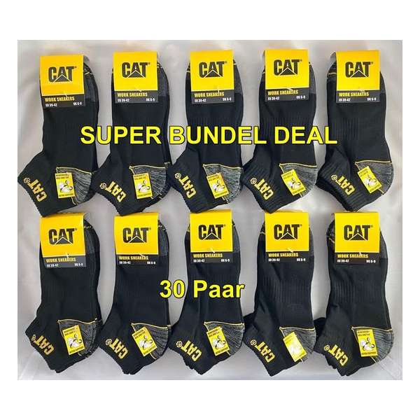 Cat Sneaker Werksokken - SUPER BUNDEL - 10 Pack - 30 PAAR - Grijs - 39/42 - 85% KATOEN !!!