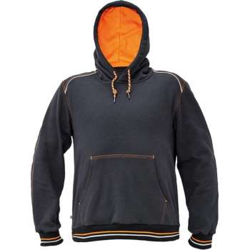 Hooded sweater Knoxfield antraciet/oranje XL