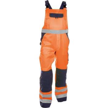 Dassy Profesional Workwear Hoge Zichtbaarheidsbretelbroek Met Kniezakken - Toulouse Fluo-oranje/marineblauw - Mt 62