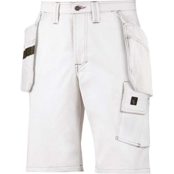 Snickers 3075 Schilders Shorts met holsterzakken Wit maat 54