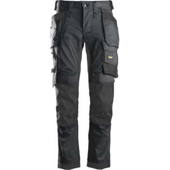 Snickers AllroundWork Stretch Werkbroek Holsterzakken 6241 - Mannen - Staalgrijs/Zwart - 48