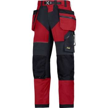 Snickers FlexiWork Stretch Werkbroek+ holsterzakken 6902 - Mannen - Rood/Zwart - 54