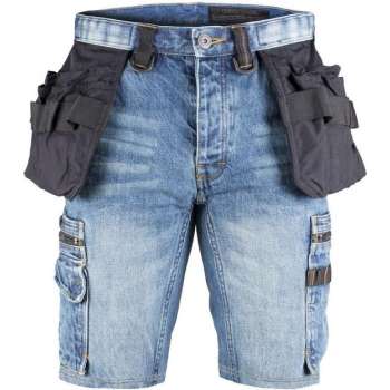 P55s Denim Shorts Stonewash , Stonewashed Blauw (0500), 3600