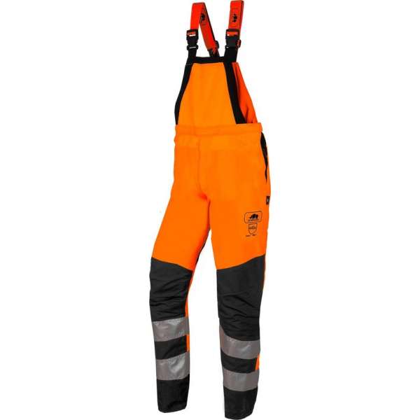 SIP Protection BasePro 1RH1 HiVis Oranje/Zwart Kettingzaag-Bavet -Tuinbroek - Maat: M - fluo oranjezwart/antrachiet