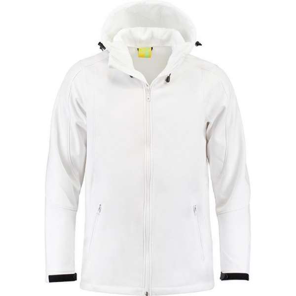 L&S Jas Capuchon Softshell Heren - Mannen - Wit - XL