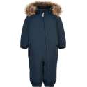 Color Kids - Coverall sneeuwpak met imitatiebont voor baby's - Colorblock - Donkerblauw - maat 92cm