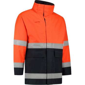 Dapro Access Multinorm Regenjas - Maat XL - Marineblauw/Hi-Vis Oranje - Vlamvertragend , antistatisch en chemicaliën resistent