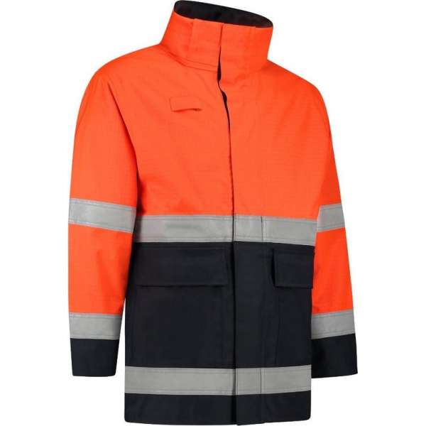 Dapro Access Multinorm Regenjas - Maat XL - Marineblauw/Hi-Vis Oranje - Vlamvertragend , antistatisch en chemicaliën resistent