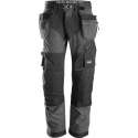 Snickers FlexiWork Stretch Werkbroek+ holsterzakken 6902 - Mannen - Staalgrijs/Zwart - 48