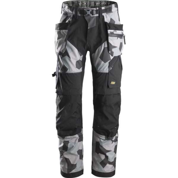 Snickers FlexiWork werkbroek - met holsterzak - grijs camo - maat L taille 52 W36