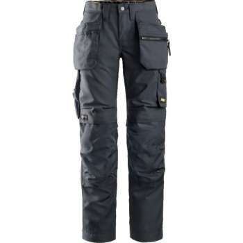 Snickers AllroundWork Dames Werkbroek+ Holsterzakken 6701 - Vrouwen - Staalgrijs/Zwart - 50