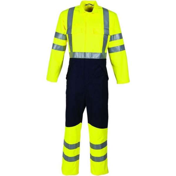 Havep 20006 Overall Fluo Geel/Marine maat 56