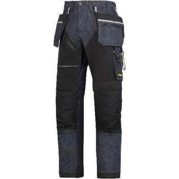 Snickers Ruffwork werkbroek 6204-6504 Denim/Zwart mt.64