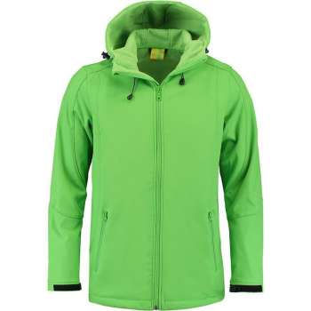 L&S Jas Capuchon Softshell Heren - Mannen - Lime - XXL