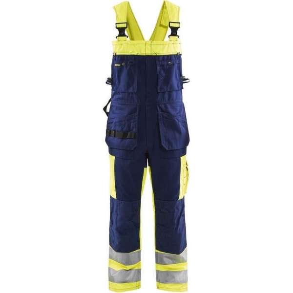 Blåkläder 2603-1860 Bretelbroek High Vis Geel/Marineblauw maat 150