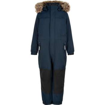 Color Kids - Coverall sneeuwpak met imitatiebont voor kinderen - Donkerblauw - maat 128cm