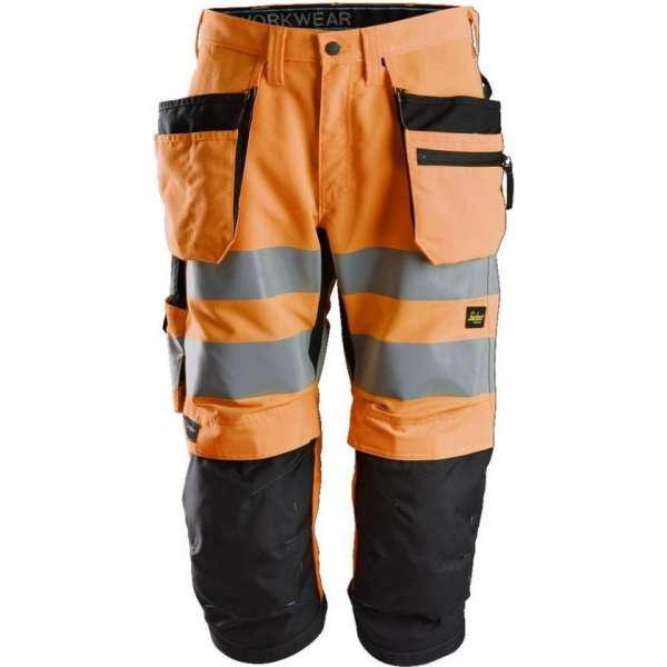 Snickers LiteWork HV Pirate Werkbroek+ Holsterzakken  6134 - Mannen - Oranje/Zwart - 54