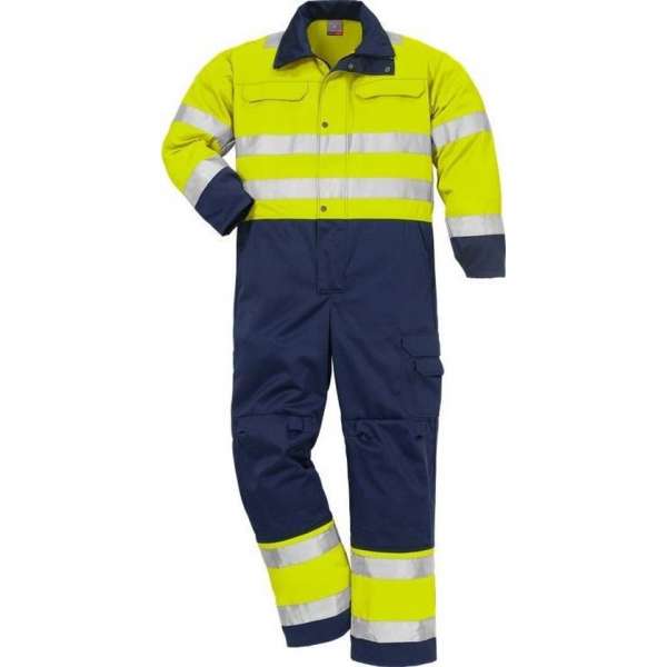 Fristads overall 100004 fluorgeel/donkerblauw