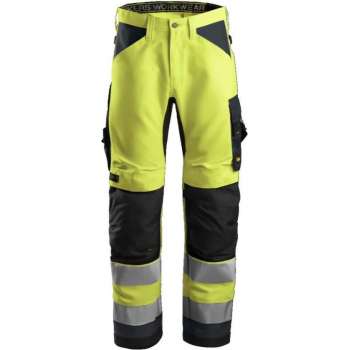 Snickers AllroundWork Hi-Vis Werkbroek+ CL.2  6331 - Mannen - Geel/Grijs - 56