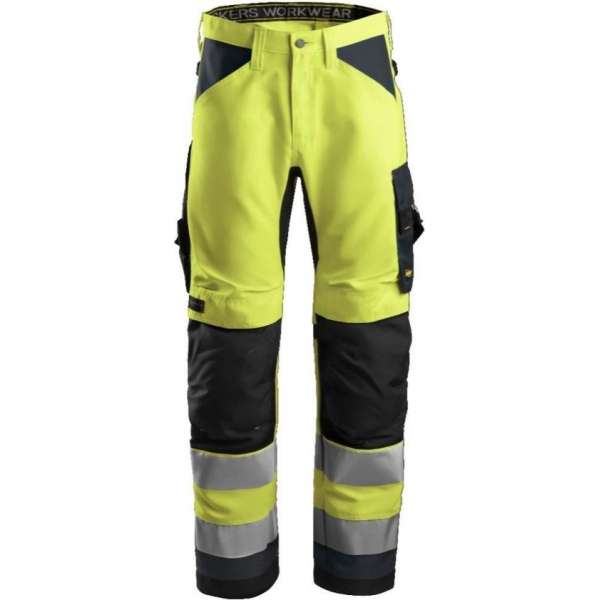 Snickers AllroundWork Hi-Vis Werkbroek+ CL.2  6331 - Mannen - Geel/Grijs - 56