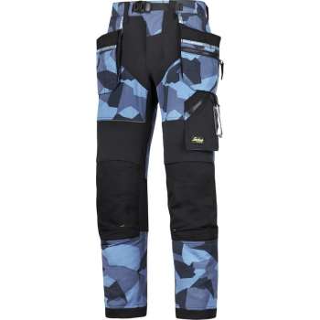 Snickers FlexiWork werkbroek -met holsterzak -navy camo zwart - maat XL taille 54 W38