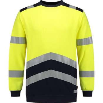 Tricorp 303002 Sweater Multinorm Bicolor Fluor Geel/Blauw maat XS