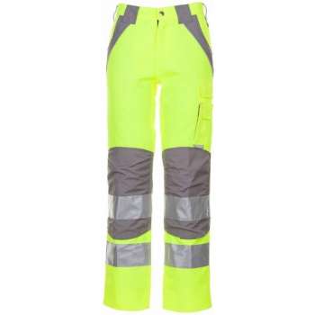 Planam Plaline H-vis werkbroek (5610) - Fluor geel | Grijs - 56