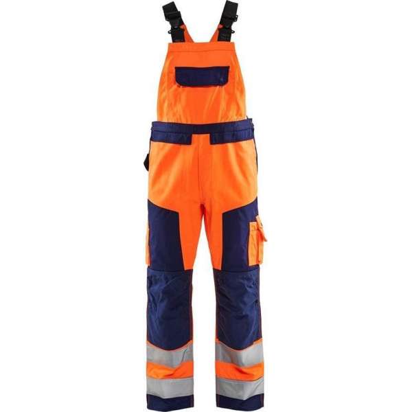 Blåkläder 2660-1804 Bretelbroek High Vis Oranje/Marineblauw maat 144