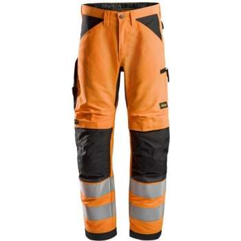 Snickers LiteWork Hi-Vis Work Werkbroek+ CL.2 6332 - Mannen - Oranje/Zwart - 56