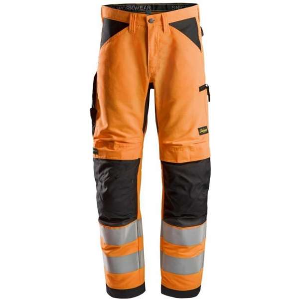 Snickers LiteWork Hi-Vis Work Werkbroek+ CL.2 6332 - Mannen - Oranje/Zwart - 56