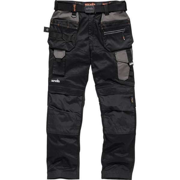 Scruffs Pro Flex werkbroek, zwart maat 38L(UK) - 54L(EU)