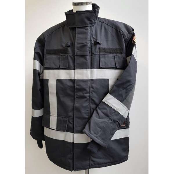 Blusparka Gore-Tex Zwart met reflectie-striping XXL Tall/Lang