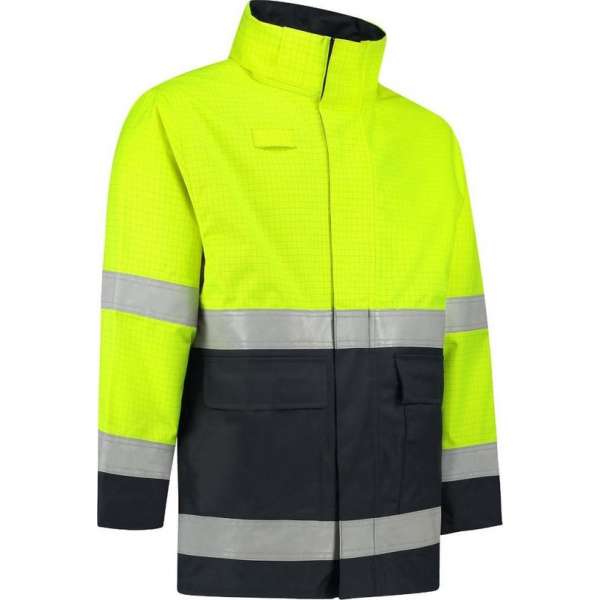 Dapro Access Multinorm Regenjas - Maat 2XL - Marineblauw/Hi-Vis Geel - Vlamvertragend , antistatisch en chemicaliën resistent