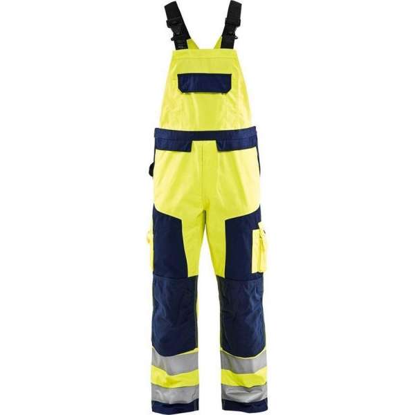 Blåkläder 2660-1804 Bretelbroek High Vis Geel/Marineblauw maat 144