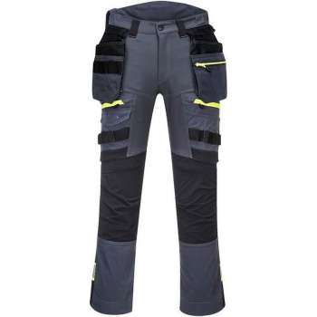 PortWest werkbroek DX4 met holsterzakken - Grijs | Geel - 58