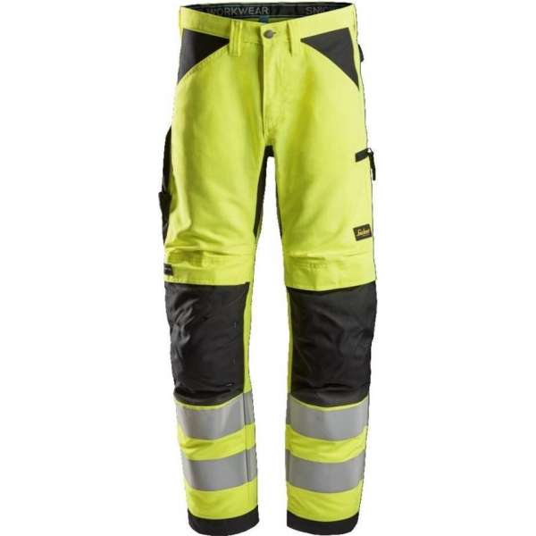 Snickers LiteWork Hi-Vis Work Werkbroek+ CL.2 6332 - Mannen - Oranje/Geel - 48