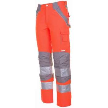 Planam Plaline H-vis werkbroek (5610) - Fluor oranje | Grijs - 60