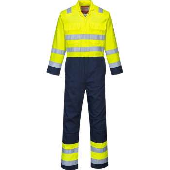 Bizweld Hi-Vis Overall – Vlamvertragend en Anti-statisch – Geel/Blauw maat 3XL