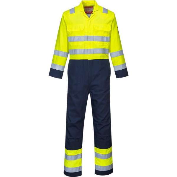 Bizweld Hi-Vis Overall – Vlamvertragend en Anti-statisch – Geel/Blauw maat 3XL