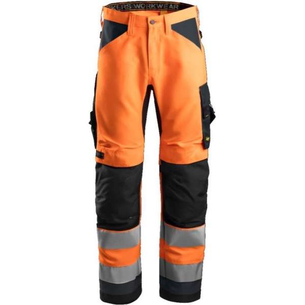 Snickers AllroundWork Hi-Vis Werkbroek+ CL.2  6331 - Mannen - Oranje/Grijs - 52