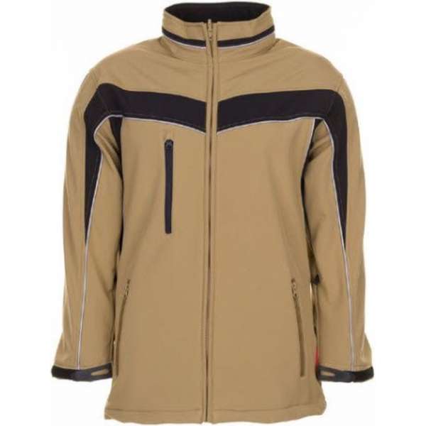 Planam softshell jas Plaline (2700) - Khaki | Zwart - XS