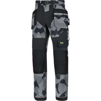 Snickers FlexiWork werkbroek - met holsterzak - grijs camo -maat XXXL taille 58 W42